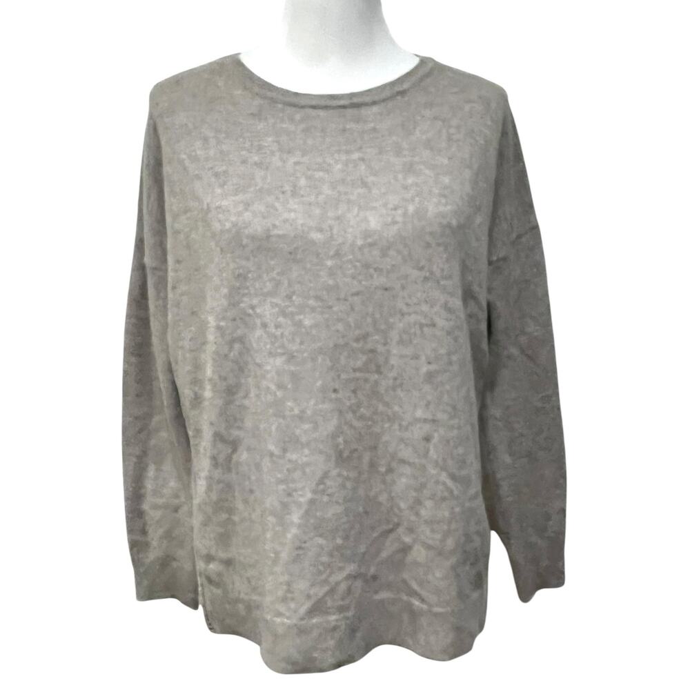 Autumn Cashmere Womens 100% Cashmere Sweater Pullover Natural Tan Luxury XS